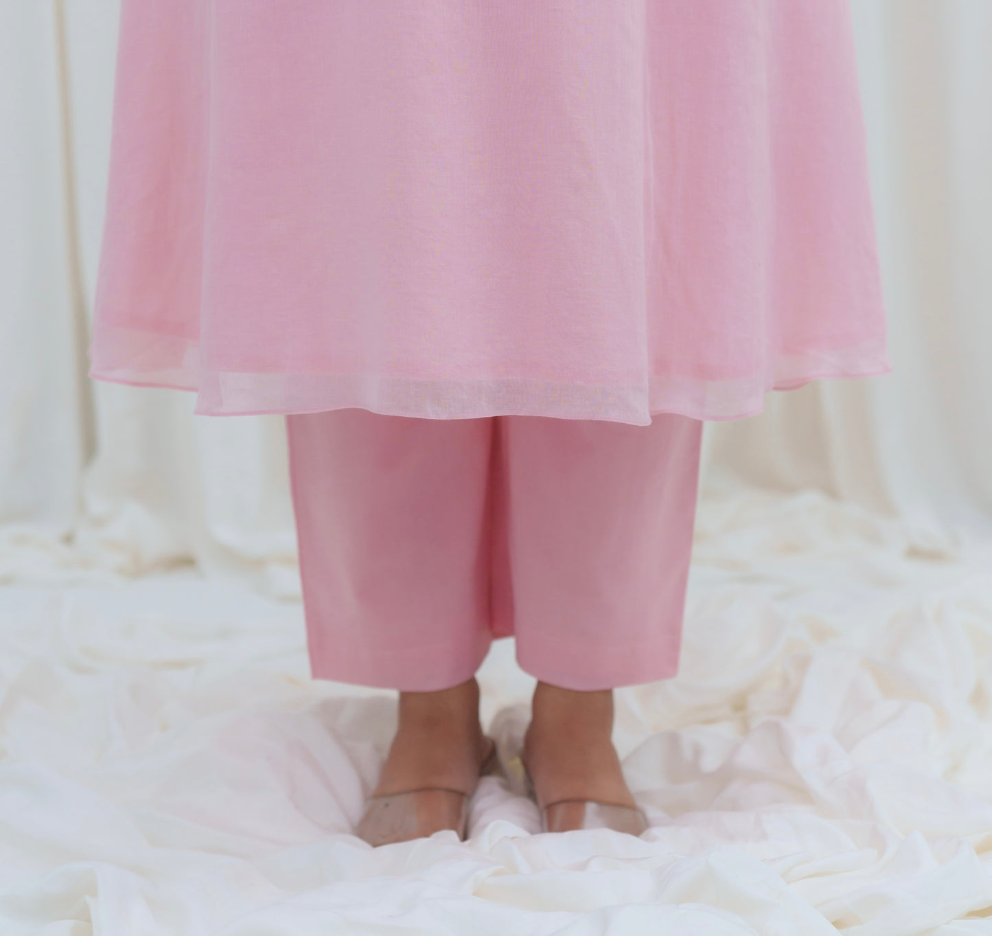 Pink Flare Cotton Pants