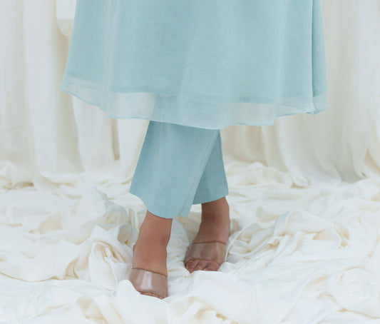 Pale Aqua Cotton Pants