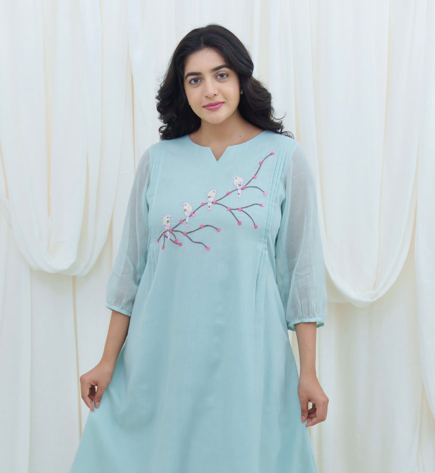 Bird Song Kurta In Blue