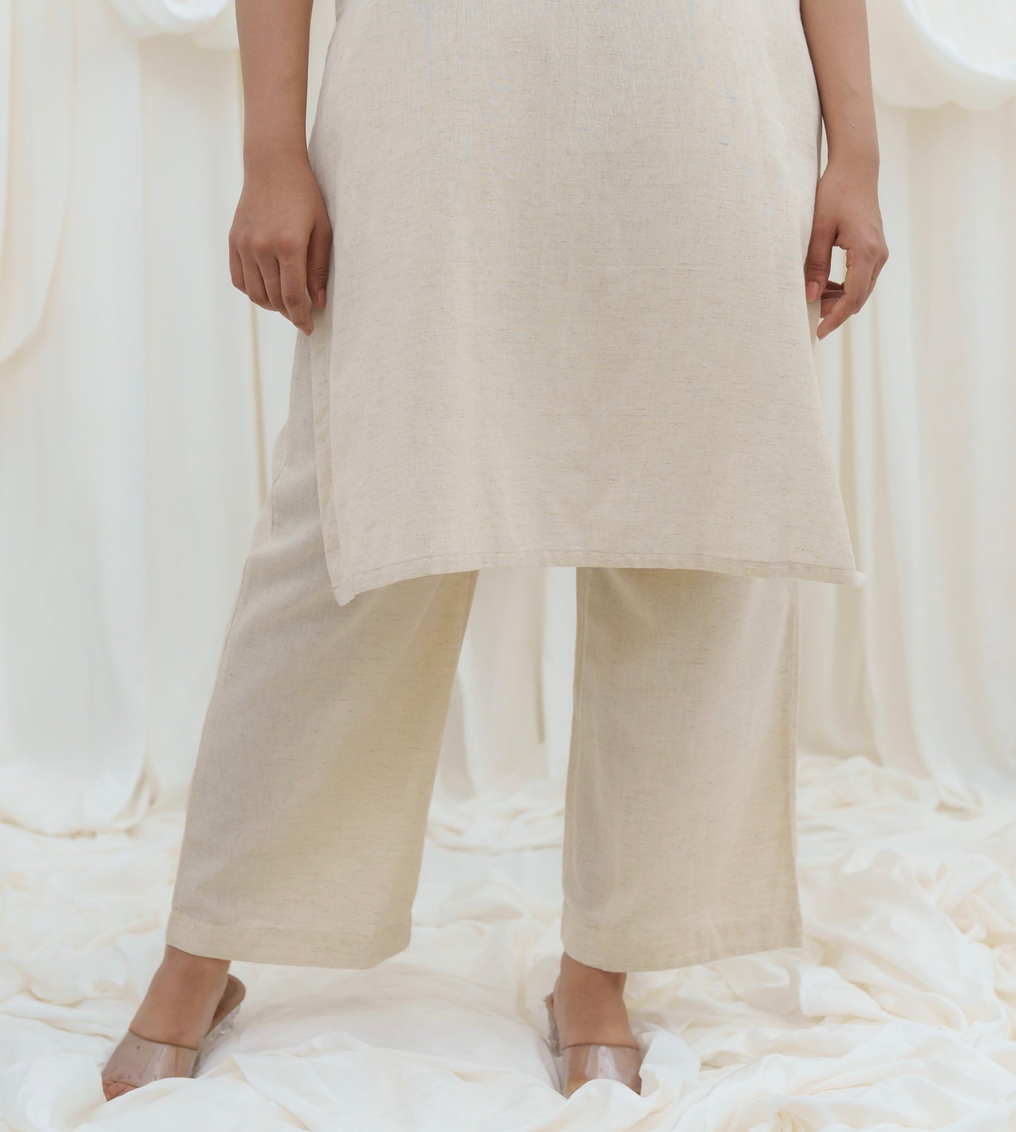 Light Beige Khadi Cotton Pants