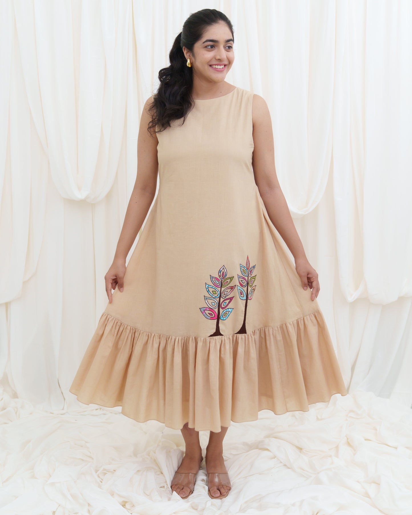 Summer Tree Dress in Soft Amber Color