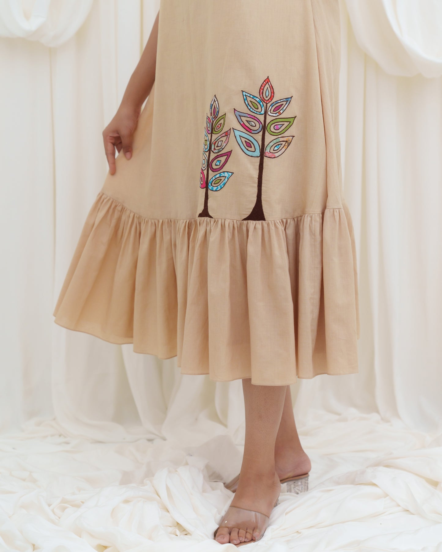 Summer Tree Dress in Soft Amber Color