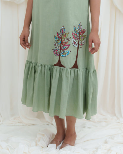 Summer Tree Dress in Summer Green Color