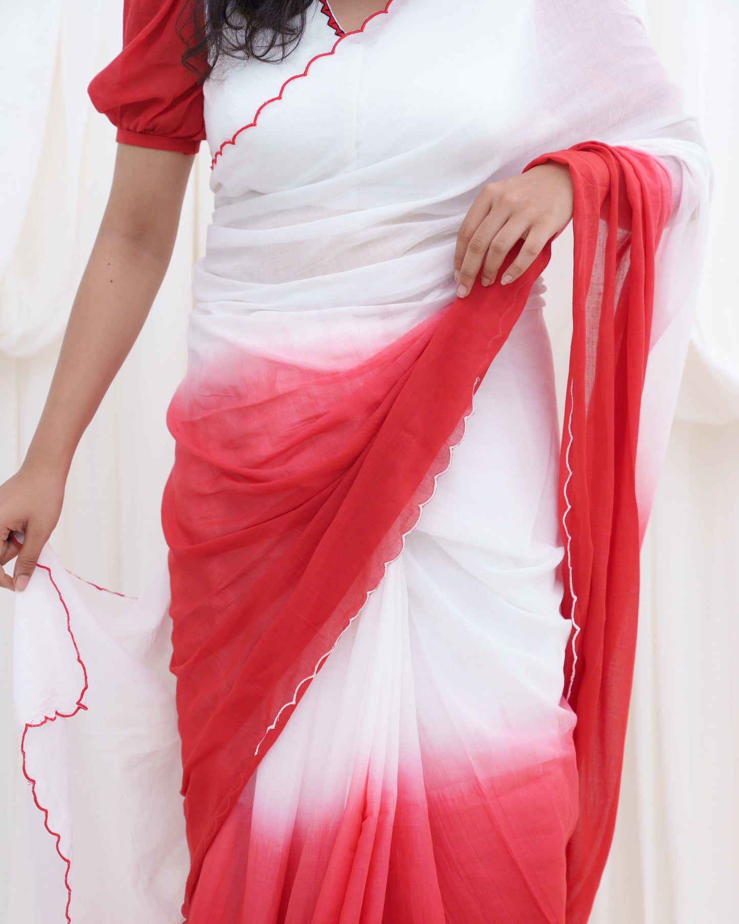 Scarlet Ombré Saree