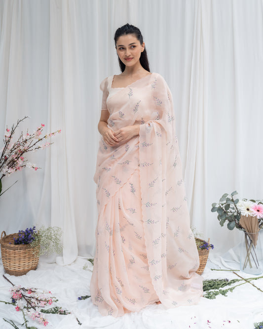 Peach Serenity Saree Set