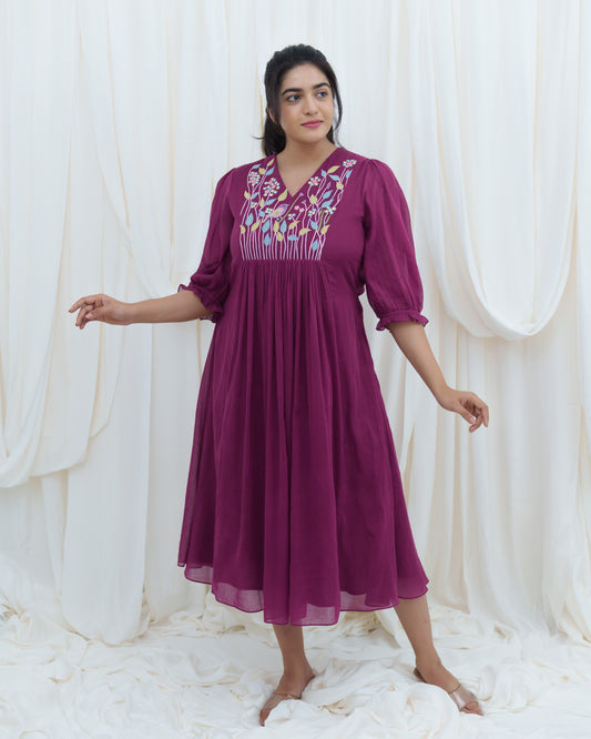 Tweety & Me Kurta in Dark Raspberry Color