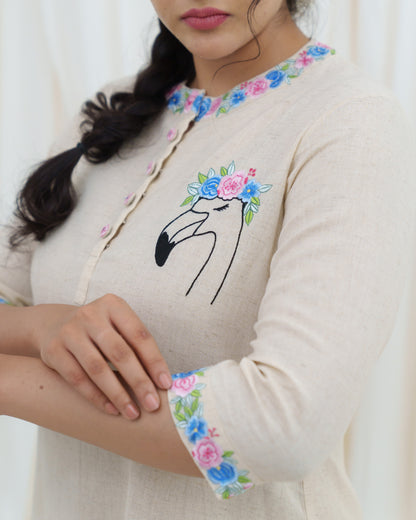 Fabulous Flamingo Kurta Set