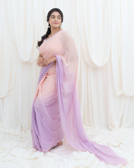 Sun & Shimmer Ombré Saree